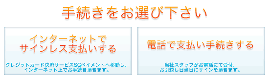 手続きをお選び下さい