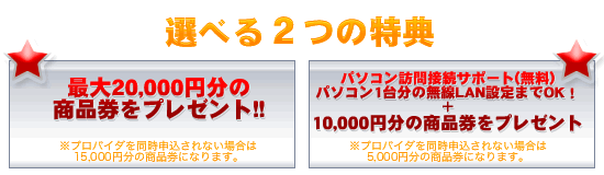 選べる２つの特典！