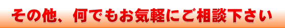 その他何でも相談に応じます！